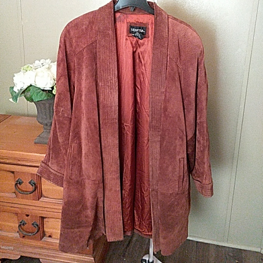 Leather suede coat / jacket